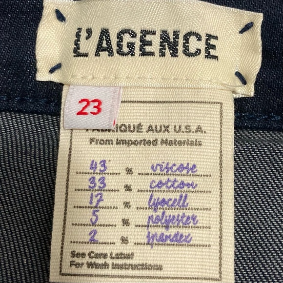 L’agence Margot High Rise Skinny Jeans Women’s Size 23 Marino Blue Stretch Denim - Picture 7 of 9